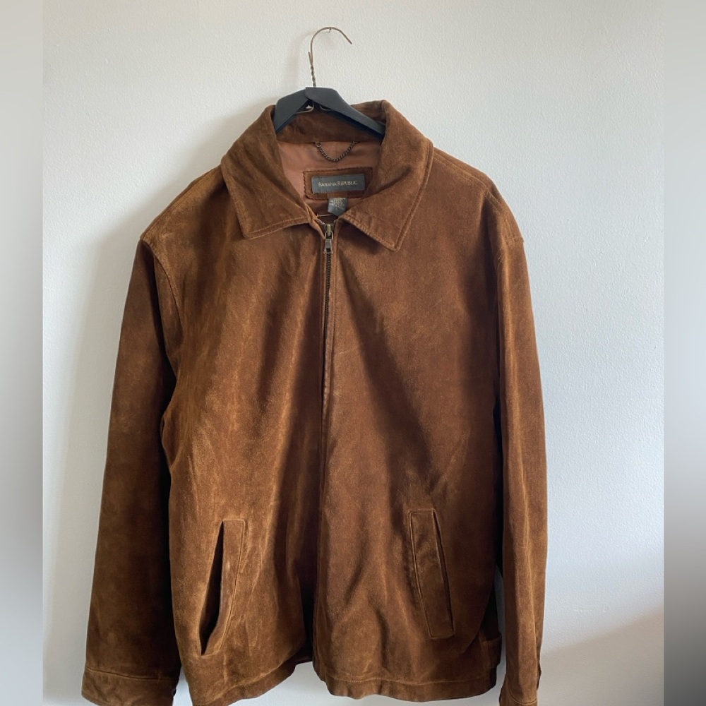 Banana Republic Suede Leather Brown/Tan Jacket Size L